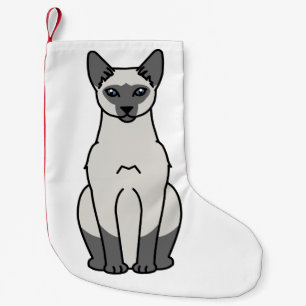 Siamese katttecknad liten julstrumpa
