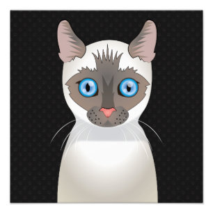 Siamese katttecknadtassar fototryck