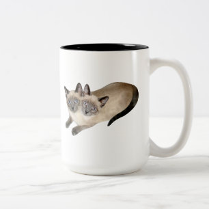 Siamese katttwillingar Två-Tonad mugg