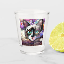 Siamese Kattunge Crocus Blommigt Lila Teal White