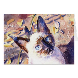 Siamese kattunge hälsningskort