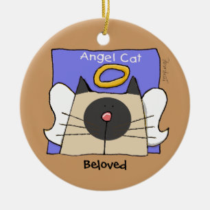 Siamese Keepsakcat Angel Personalize Julgransprydnad Keramik