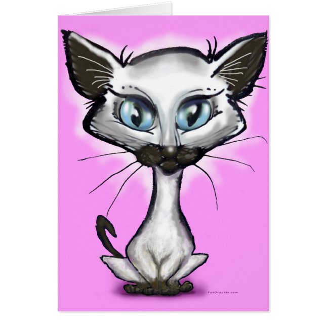 Siamese Kitten Hälsningskort (Framsidan)