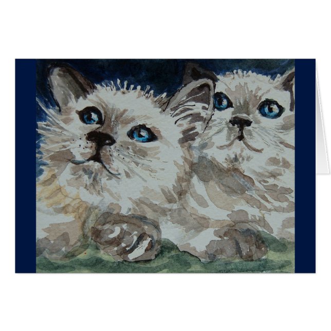 Siamese Kittens Hälsningskort (Framsidan Horizontal)