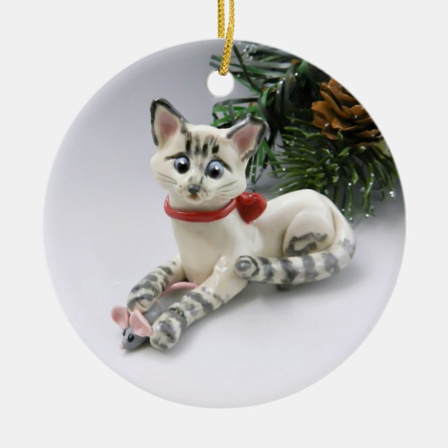 Siamese Lynx Point Cat Ornament (Framsidan)