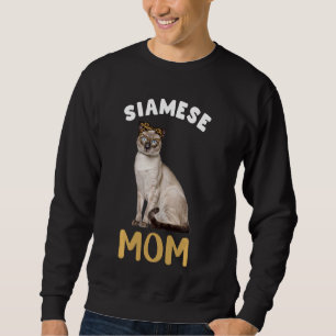 Siamese Mamma Mamma Cat Owner Leopard Skriv ut Kat Lång Ärmad Tröja