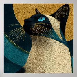 Siamese Mosaic Portrait Poster