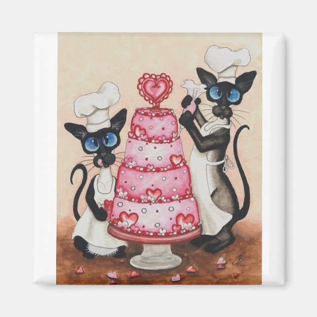 Siamese Pastry Cake Chef Magnet (Framsidan)