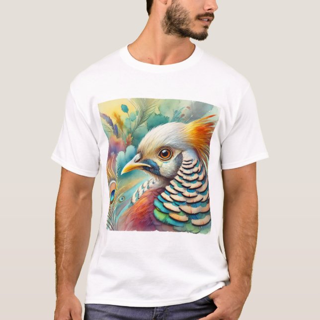 Siamese Pheasant 230824AREF115 - Watercolor T Shirt (Framsida)