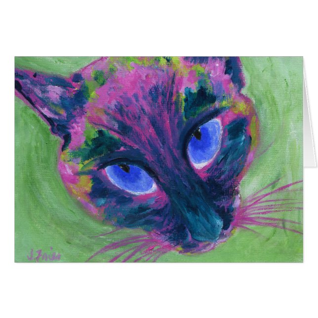 Siamese Psychedelic Hälsningskort (Framsidan Horizontal)