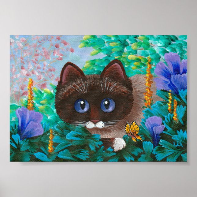 Siamese Ragdoll Burmese Sommar Cat Poster (Framsidan)