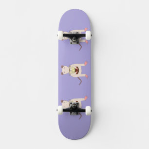 Siamese Råtta med fågeldagskaka Mini Skateboard Bräda 18,5 Cm