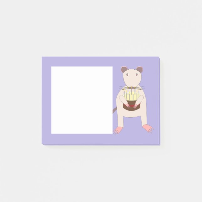 Siamese Råtta med fågeldagskaka Post-it Block (Framsida)