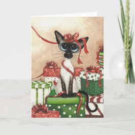 Siamese Red Ribbon Helgkort