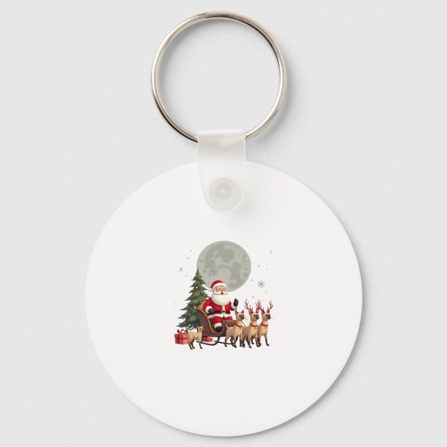 Siamese Reindeer Christmas Siamese Cat Lover Gifts Nyckelring (Framsida)