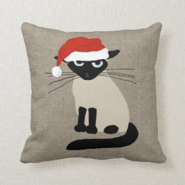 Siamese Santa Klo - den fina julen Kattunge Kudde