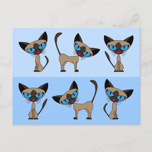 Siamese Times Tre vykort (Framsida)