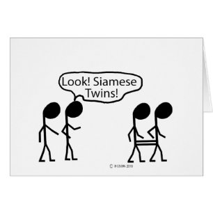 Siamese twillingar hälsningskort
