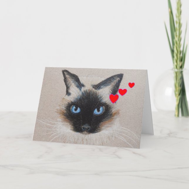 Siamese valentin helgkort (Framsida)