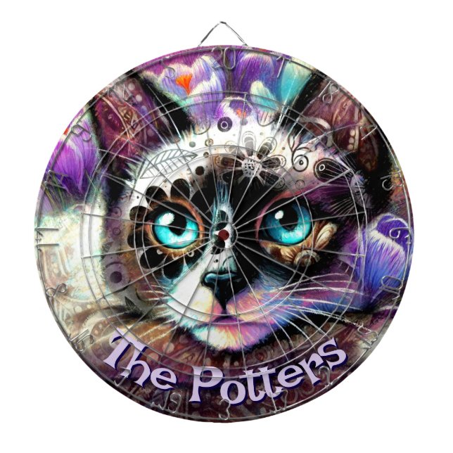 Siamese White Kattunge Crocus Blommigt Personlig Darttavla (Framsidan)