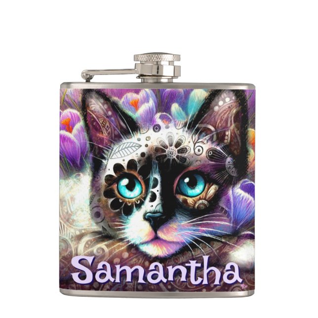 Siamese White Kattunge Crocus Blommigt Personlig Fickplunta (Framsidan)