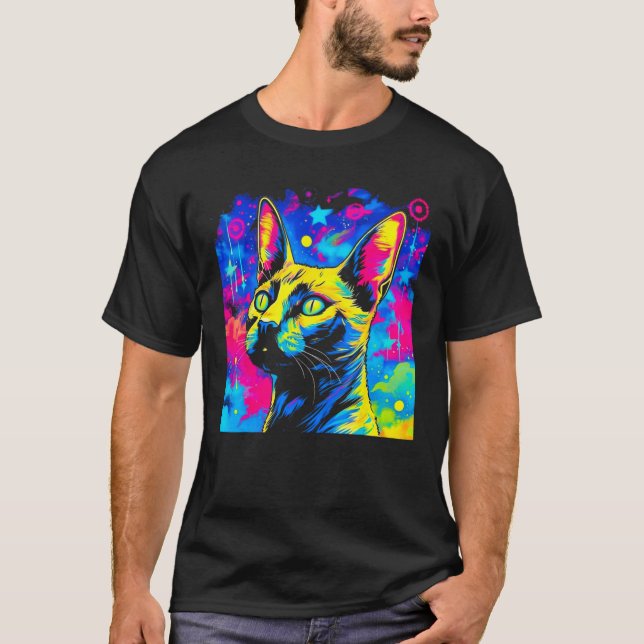 Siameser Katt T Shirt (Framsida)