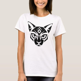 Siamesisk Cat Black and White Illustration Elegant T Shirt