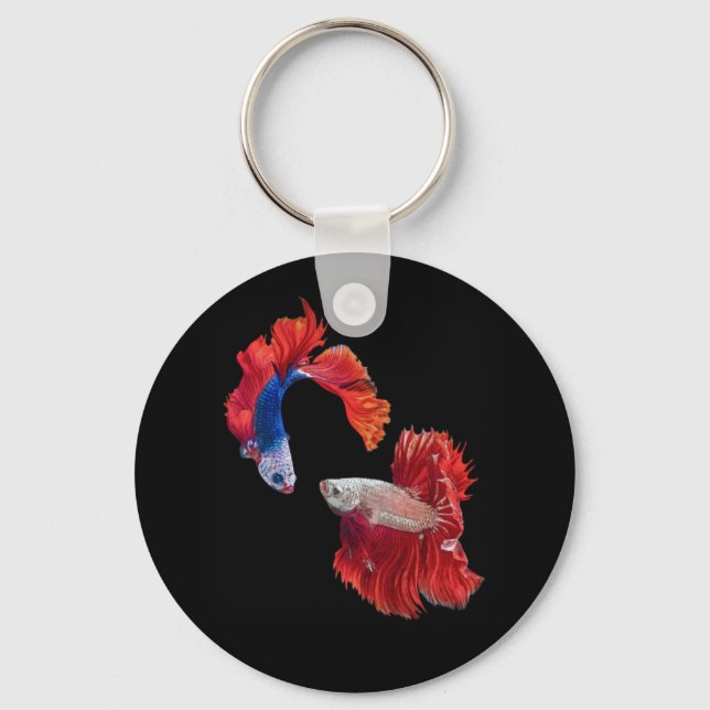 Siamesisk Fighting Fish Nyckelring (Framsida)