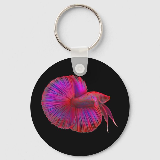 Siamesisk fiskerinäring Betta Keychain Nyckelring (Framsida)