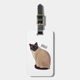 Siamesisk illustration av kattens tecknad bagagebricka