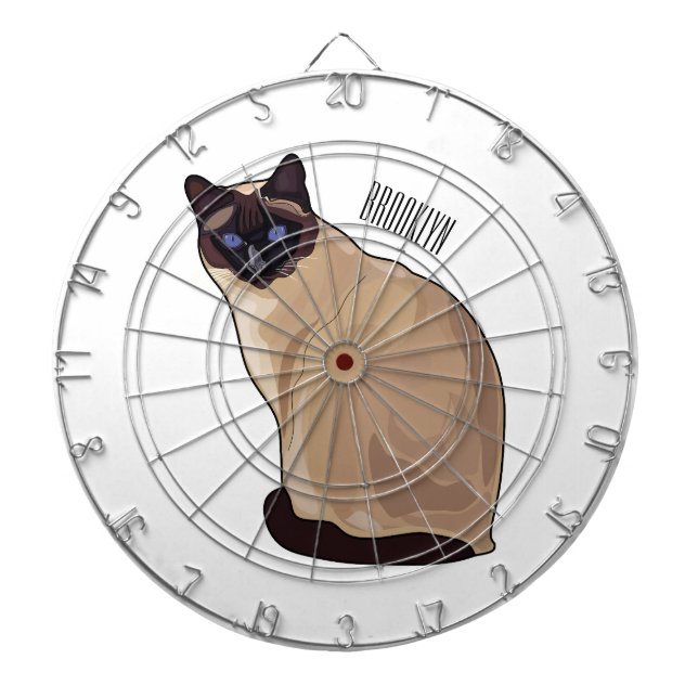 Siamesisk illustration av kattens tecknad darttavla (Framsidan)