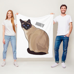Siamesisk illustration av kattens tecknad fleecefilt