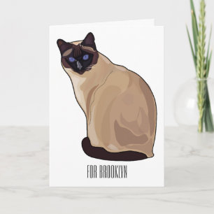 Siamesisk illustration av kattens tecknad kort