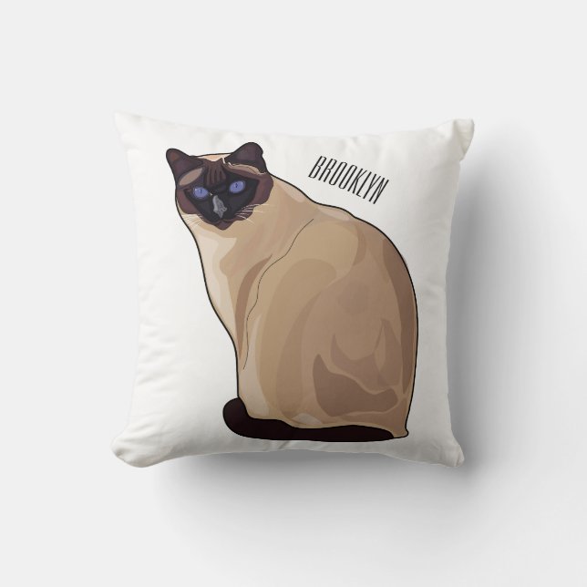 Siamesisk illustration av kattens tecknad kudde (Framsida)