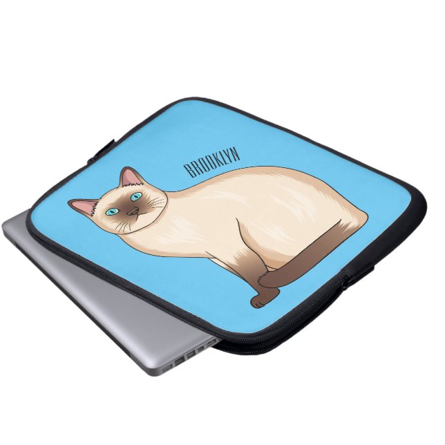 Siamesisk illustration av kattens tecknad laptop fodral (Framre botten)