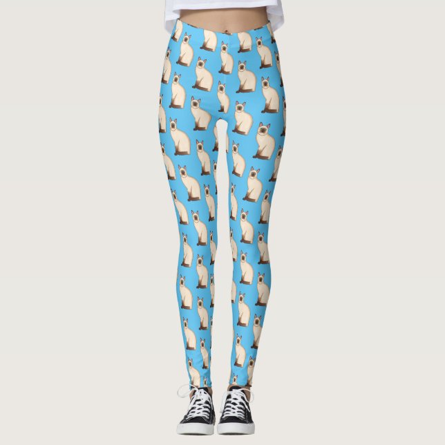 Siamesisk illustration av kattens tecknad leggings (Framsida)