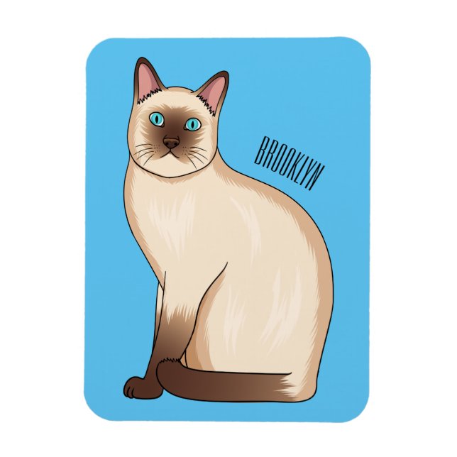 Siamesisk illustration av kattens tecknad magnet (Vertikal)