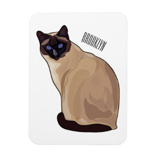 Siamesisk illustration av kattens tecknad magnet