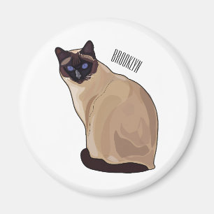 Siamesisk illustration av kattens tecknad magnet