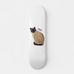 Siamesisk illustration av kattens tecknad mini skateboard bräda 18,5 cm