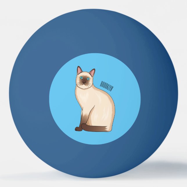 Siamesisk illustration av kattens tecknad pingisboll (Framsidan)