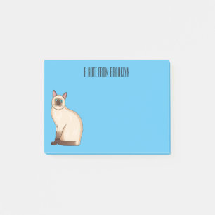 Siamesisk illustration av kattens tecknad post-it block