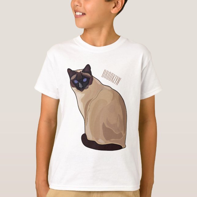 Siamesisk illustration av kattens tecknad t shirt (Framsida)