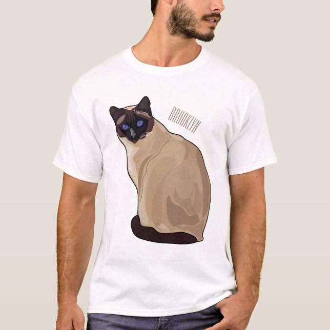 Siamesisk illustration av kattens tecknad t shirt (Framsida)