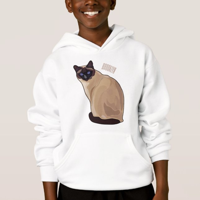 Siamesisk illustration av kattens tecknad t shirt (Framsida)