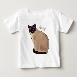 Siamesisk illustration av kattens tecknad t shirt