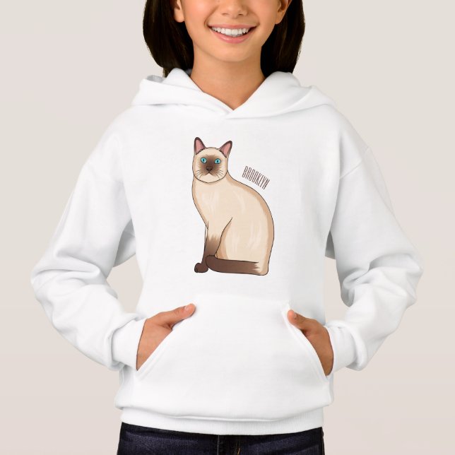 Siamesisk illustration av kattens tecknad t shirt (Framsida)