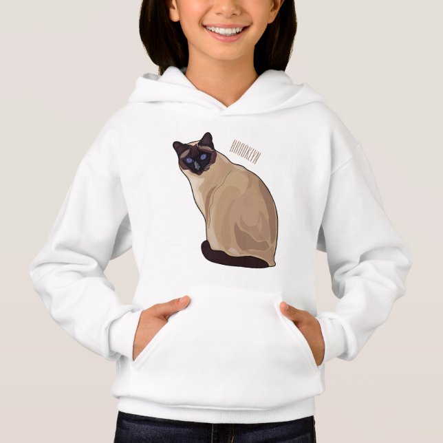 Siamesisk illustration av kattens tecknad t shirt (Framsida)