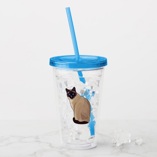 Siamesisk illustration av kattens tecknad take away mugg (Framsida Ice)