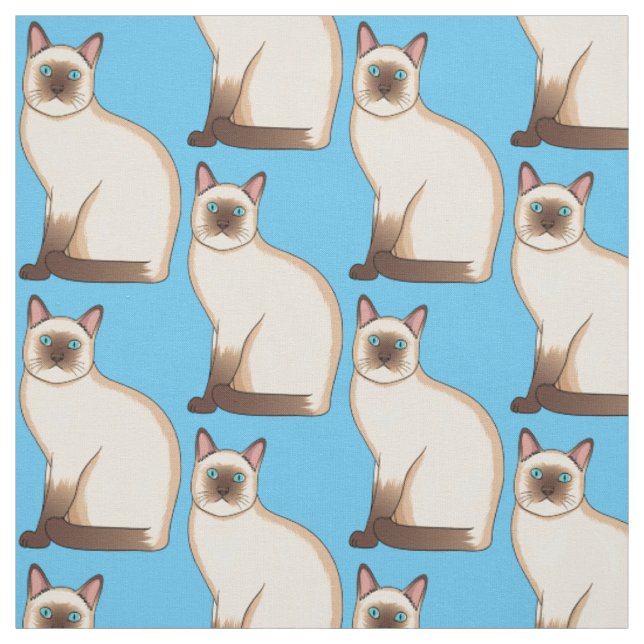 Siamesisk illustration av kattens tecknad tyg (Provkarta)
